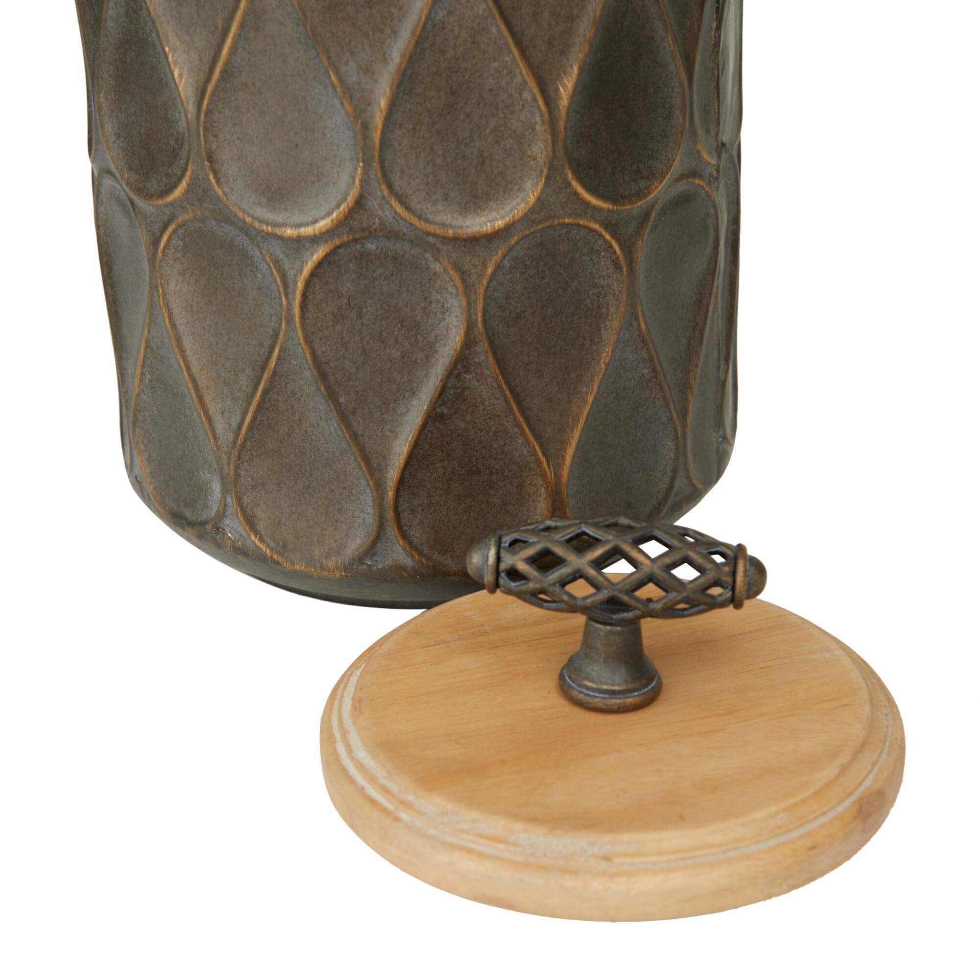Black Traditional Decorative Jars, Set of 3" 16", 13", 10"